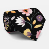 ボヘモダンミアン水色フローラ2# ネクタイ (ロール)