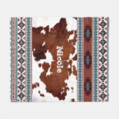 ボヘモダンミアン素朴サウスウエスタンコウィド フリースブランケット (正面(横))