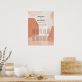 ボヘモダンミアン結婚テラコッタの座席表 ポスター (キッチン)