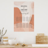 ボヘモダンミアン結婚テラコッタの座席表 ポスター (キッチン)