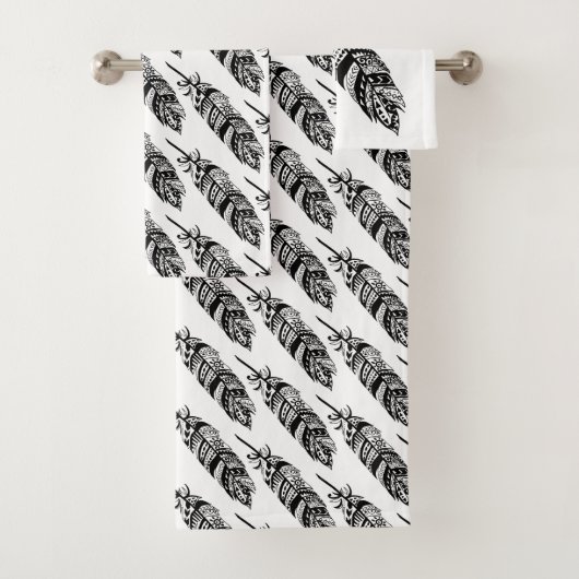 ボヘモダンミアン黒部部族の羽毛 バスタオルセット (インサイチュ)