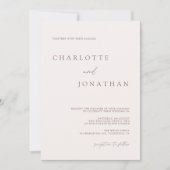 ボヘモダンミアン・クリーム&マウヴ・フォトズ結婚ーズ 招待状 (正面)