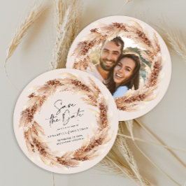 ボヘモダンミア自然パンパ結婚スグラス写真 招待状