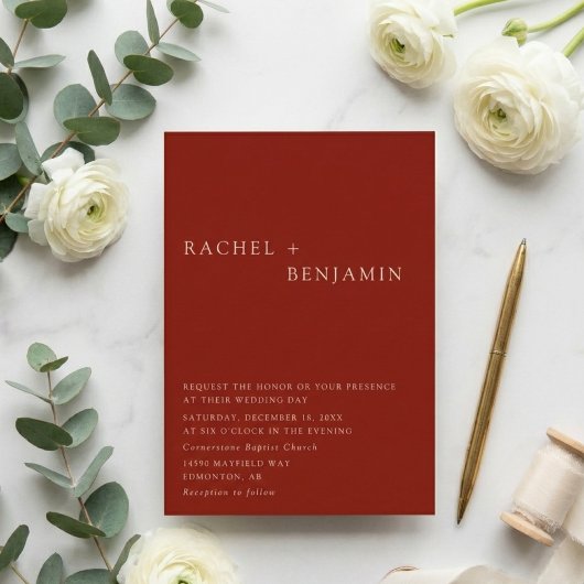 ボヘモダンミエレガントアンテラコッタ結婚のインビタ 招待状