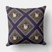 ボヘモダンミエレガントアンフローラネイビーブルー クッション (裏面)