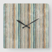 ボヘモダンミストライプのアの正方形または丸 スクエア壁時計 (正面)