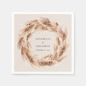 ボヘモダンミナチュラルパンパ結婚スグラス スタンダードカクテルナプキン (正面)