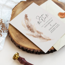 ボヘモダンミナチュラルパンパ結婚スグラス セーブザデート