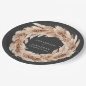 ボヘモダンミナチュラルパンパ結婚スグラス ペーパープレート (アングル)