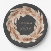 ボヘモダンミナチュラルパンパ結婚スグラス ペーパープレート (正面)