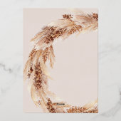 ボヘモダンミナチュラルパンパ結婚スグラス 箔招待状 (裏面)