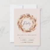 ボヘモダンム素朴なススキ結婚ス 出欠カード (正面)