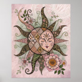 ボヘユニークミアン太陽の月のポスター、フローラ太陽 ポスター (正面)