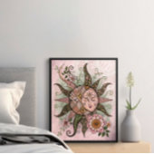 ボヘユニークミアン太陽の月のポスター、フローラ太陽 ポスター