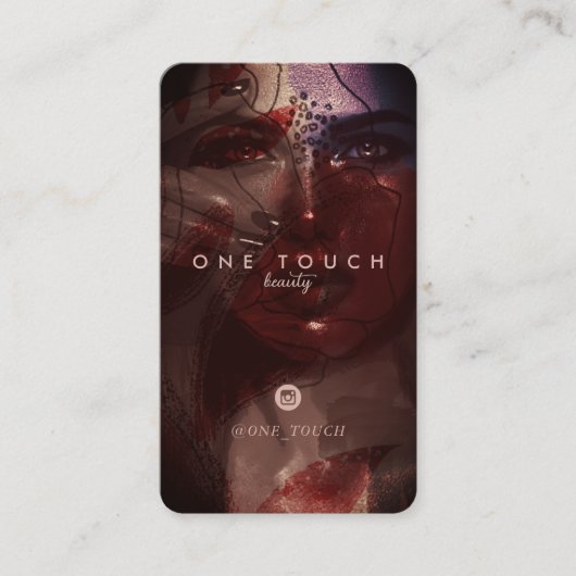 ボヘユニークミアン女性ポートレート美しい脚本 名刺 (正面)