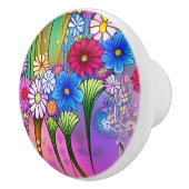 ボヘユニークミアン明るい花フローラアートキャビネット セラミックノブ (右)