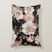 ボヘ名門私立校風のミアンガーリードの国シックな黒フローラ アクセントクッション (正面(垂直))