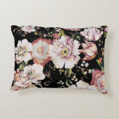 ボヘ名門私立校風のミアンガーリードの国シックな黒フローラ アクセントクッション (裏面)