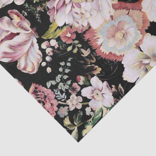 ボヘ名門私立校風のミアンガーリードの国シックな黒フローラ 薄葉紙 (詳細)