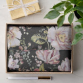 ボヘ名門私立校風のミアンガーリードの国シックな黒フローラ 薄葉紙 (ギフト)