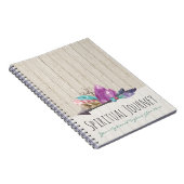 ボヘ素朴ミアンの結晶と矢印の水色の木 ノートブック (右側)