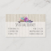 ボヘ素朴ミアンの結晶と矢印の水色の木 名刺 (裏面)