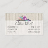 ボヘ素朴ミアンの結晶と矢印の水色の木 名刺 (裏面)