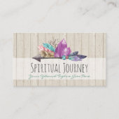 ボヘ素朴ミアンの結晶と矢印の水色の木 名刺 (正面)