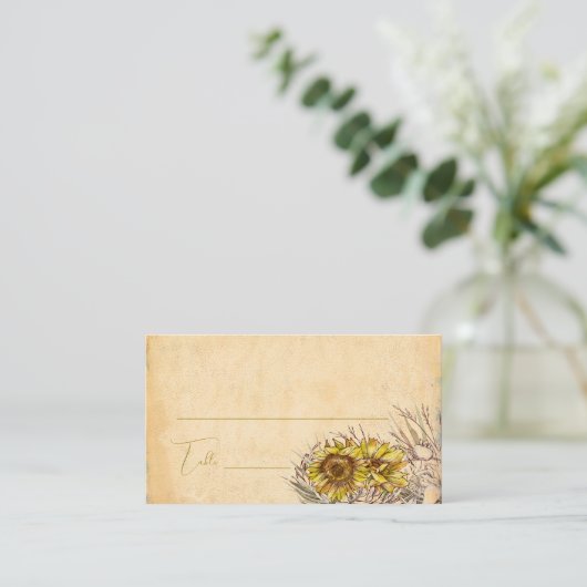 ボヘ素朴ミアンひまわり プレイスカード (スタンド正面)