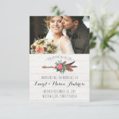 ボヘ素朴ミアンアローバラ結婚の発表 招待状 (スタンド正面)