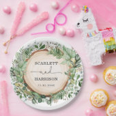 ボヘ素朴ミアンガーデングリーンリー結婚ボタニカル ペーパープレート (パーティー)