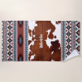 ボヘ素朴ミアンサウスウエスタンコウィド ビーチタオル (正面)