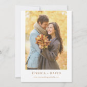 ボヘ素朴ミアンテラコッタ秋アーチ日付を保存 招待状 (裏面)