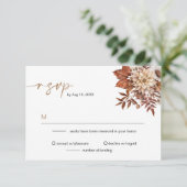 ボヘ素朴ミアンテラコッタ秋フローラRSVP 招待状 (スタンド正面)