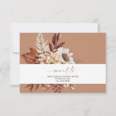 ボヘ素朴ミアンテラコッタ秋フローラRSVP 招待状 (裏面)