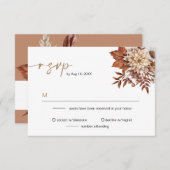 ボヘ素朴ミアンテラコッタ秋フローラRSVP 招待状 (正面/裏面)