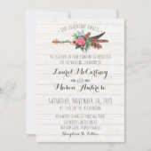 ボヘ素朴ミアンフェザーズアロー結婚式招待状 招待状 (正面)