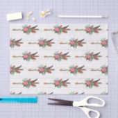 ボヘ素朴ミアンフェザー&バラアロー結婚ズ 薄葉紙 (クラフト)