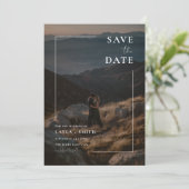 ボヘ素朴ミアンフルブリードフォトモダン結婚ズ セーブザデート (スタンド正面)