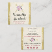 ボヘ素朴ミアンフローラアローズ金ゴールドボホソーシャル スクエア名刺 (正面/裏面)