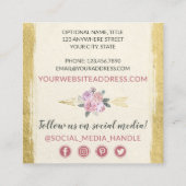 ボヘ素朴ミアンフローラアローズ金ゴールドボホソーシャル スクエア名刺 (裏面)