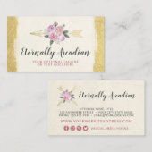 ボヘ素朴ミアンフローラアローズ金ゴールドボホソーシャル 名刺 (正面/裏面)