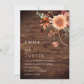 ボヘ素朴ミアンフローラオールシーズ結婚ンズ 招待状 (正面)