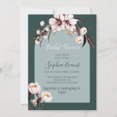 ボヘ素朴ミアンホワイト&クリームフローラブライダルシャワー 招待状 (正面)
