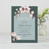 ボヘ素朴ミアンホワイト&クリームフローラブライダルシャワー 招待状 (スタンド正面)
