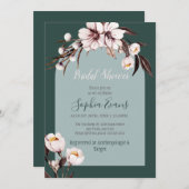 ボヘ素朴ミアンホワイト&クリームフローラブライダルシャワー 招待状 (正面/裏面)