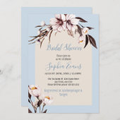 ボヘ素朴ミアンホワイト&クリームフローラブライダルシャワー 招待状 (正面/裏面)