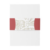 ボヘ素朴ミアンマホガニー結婚ズスイートベリーバンド 招待状ベリーバンド (裏面例)