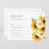 ボヘ素朴ミアンワイルドフラワーズヒマワリーウェディングRSVP インビテーションポストカード (正面/裏面)