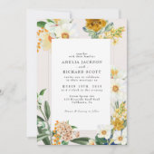 ボヘ素朴ミアンワイルドフラワーフローラ庭園の結婚式 招待状 (正面)